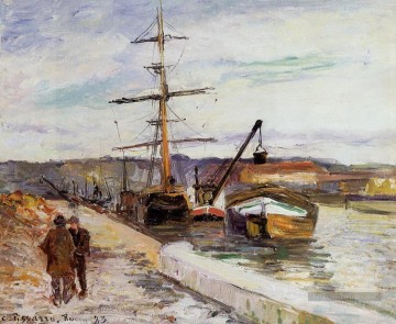 le port de rouen 1883 Camille Pissarro Peinture à l'huile